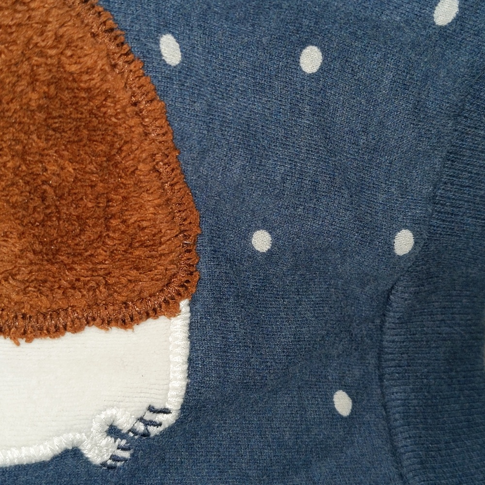 Mini Boden Size 8-9 Years Winter Hedgehog Polka Dot Background Long Sleeve Top - Picture 6 of 12